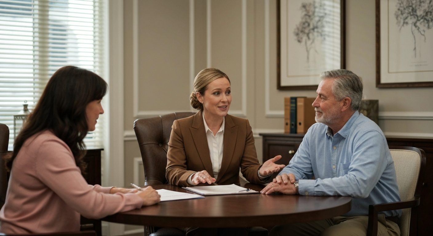 Arizona estate planning attorney consulting with a family at a table